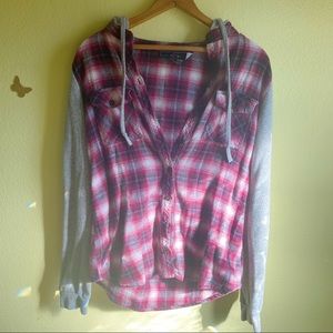 ✨Host Pick✨ Polly & Esther plaid button-up hoodie